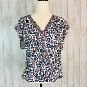 Max Studio | Floral Surplice Top